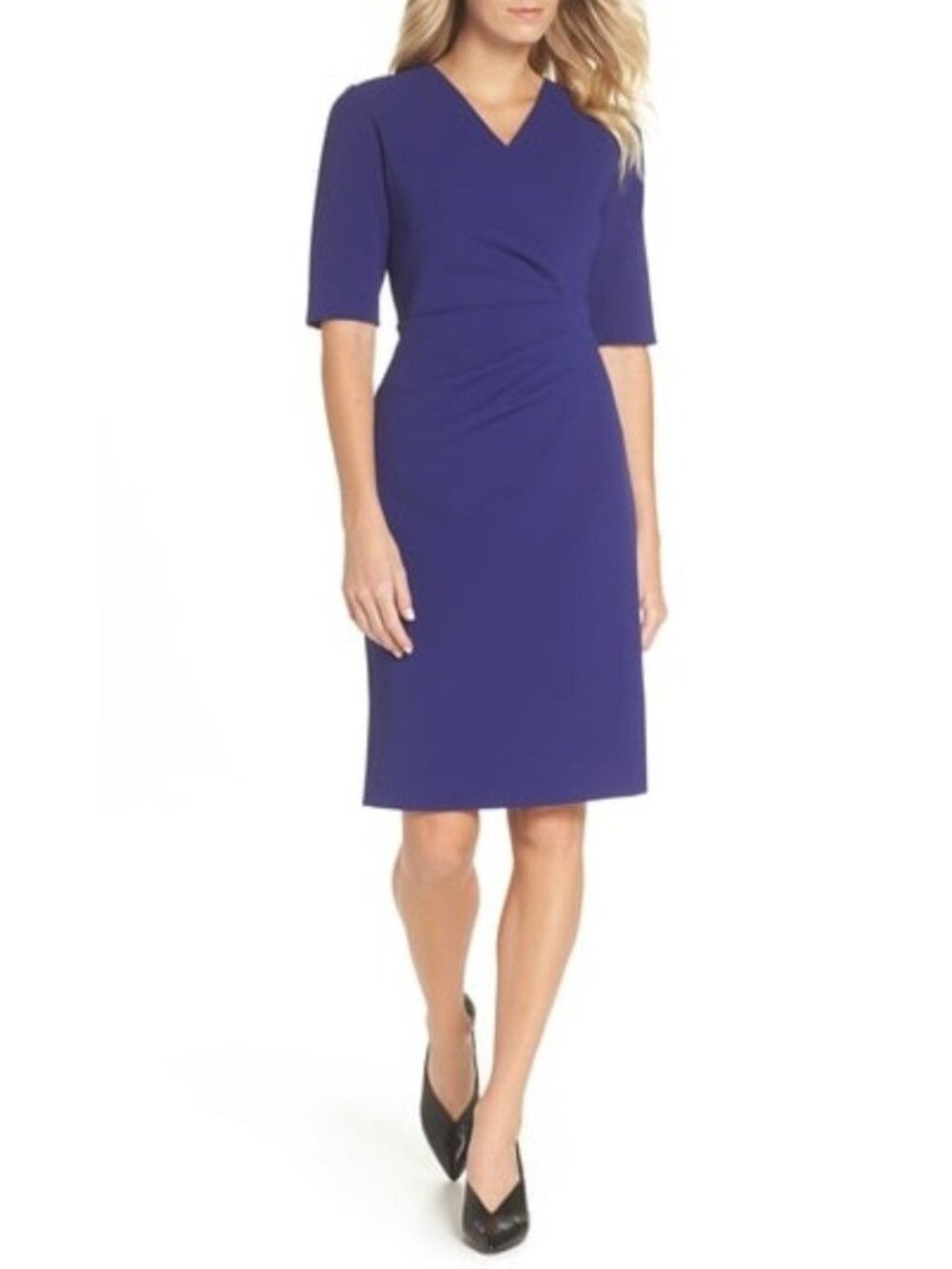 TAHARI Arthur S. Levine Scuba Crepe Sheath Dress Ink 2 #A4412